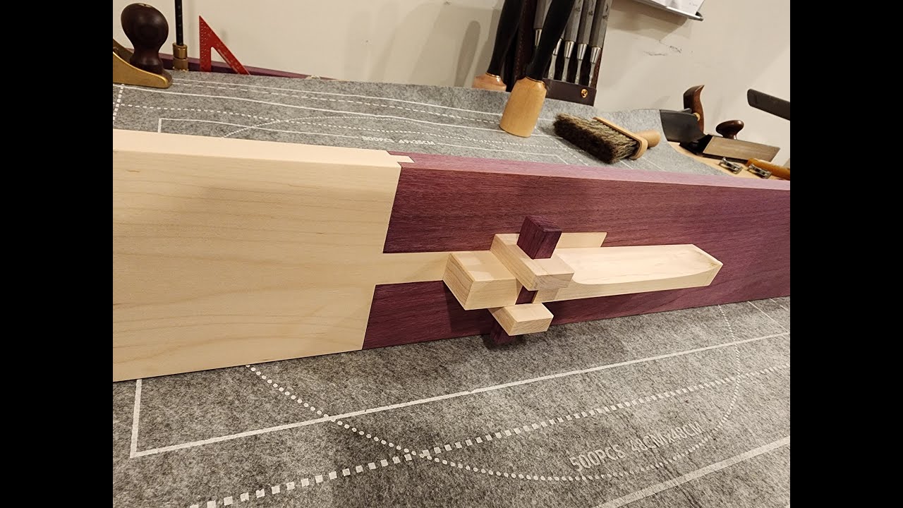 A drawer front made of interlocking joints