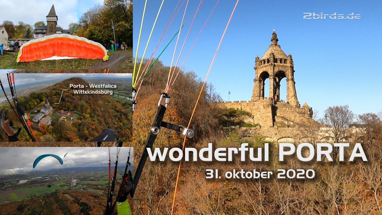 Gleitschirm / Paragliding Porta Westfalica - grandiose Herbstimpression - anspruchsvoller Startplatz