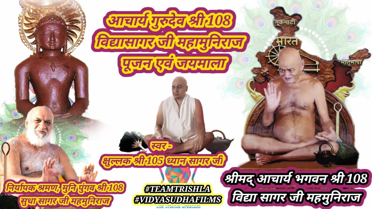 आचार्य श्री विद्या सागर पूजन, क्षुल्लक ध्यान सागर जी ।  Acharya Vidya Sagar Pujan By  DhyanSagar JI
