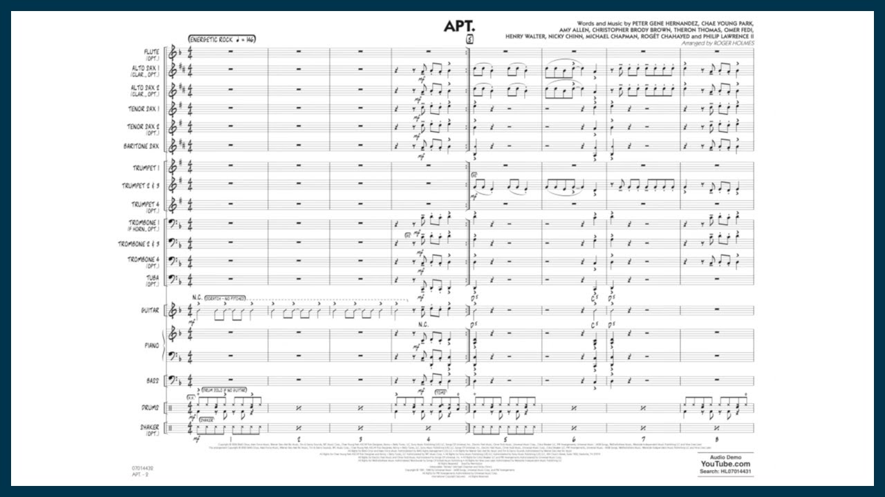 APT. by Rosé and Bruno Mars | Arr. Roger Holmes