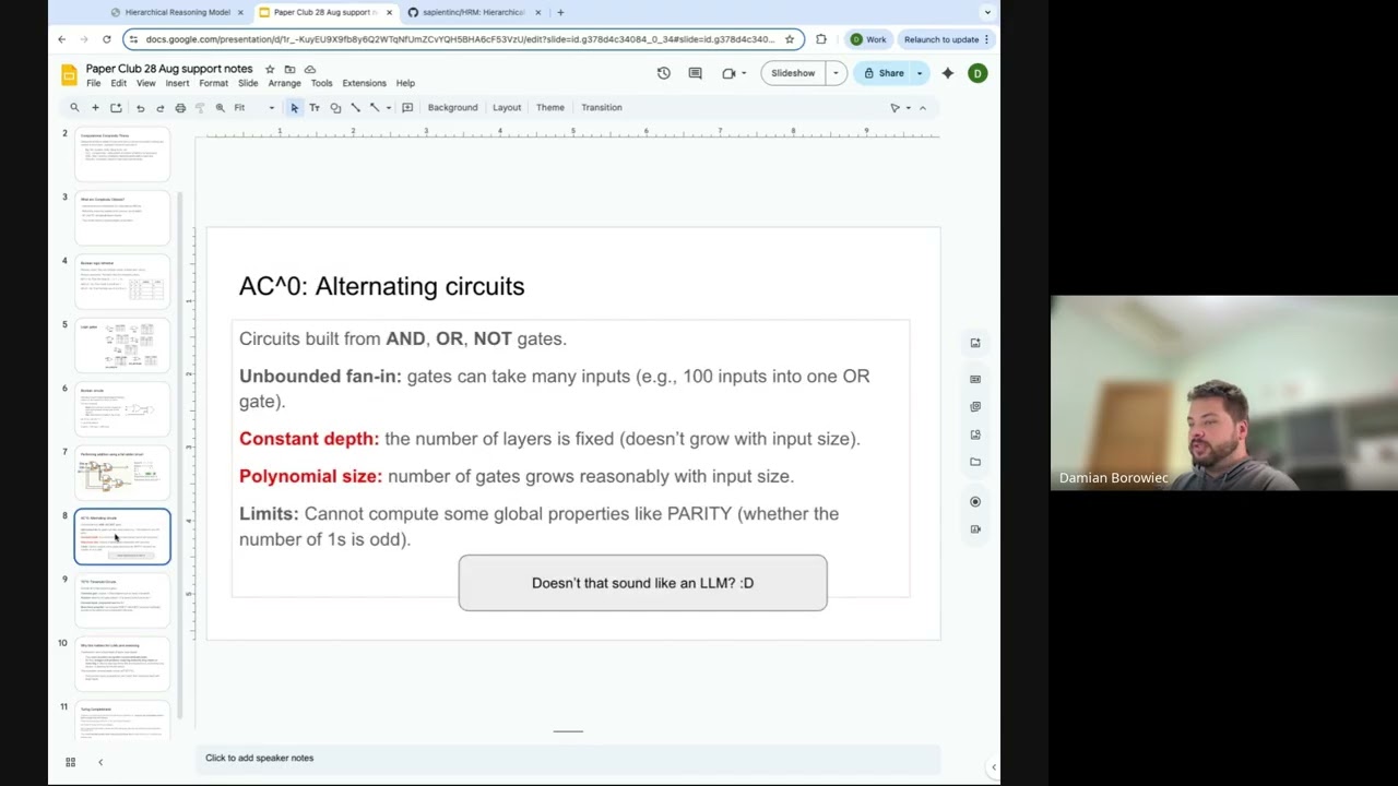 Damian presents: Hierarchical Reasoning Model