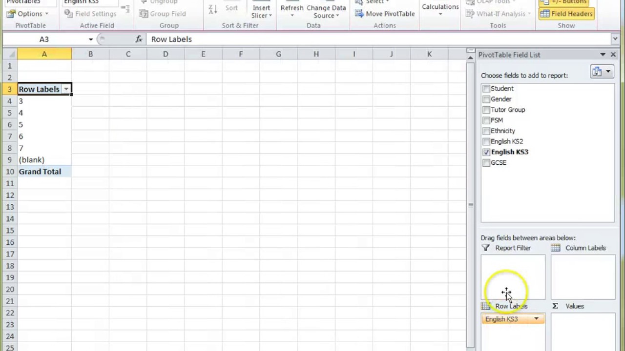 075   Creating a Pivot Table to Cross Reference Data