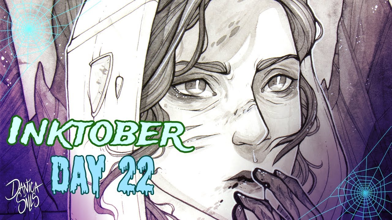 Inktober Day 22 • She Hunts Werewolves • Lineart and Inkwash Speedpaint