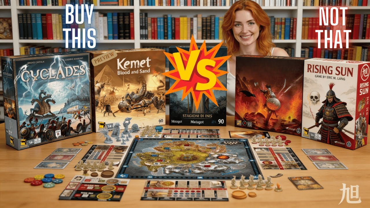 Cyclades VS Kemet VS Inis VS Blood Rage VS Rising Sun - BUY THIS, NOT THAT (surprising...)