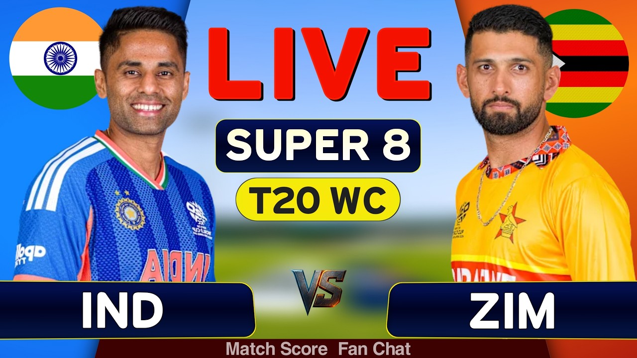 🔴India Vs Zimbabwe World Cup Super Eight Match | IND vs ZIM Final Match