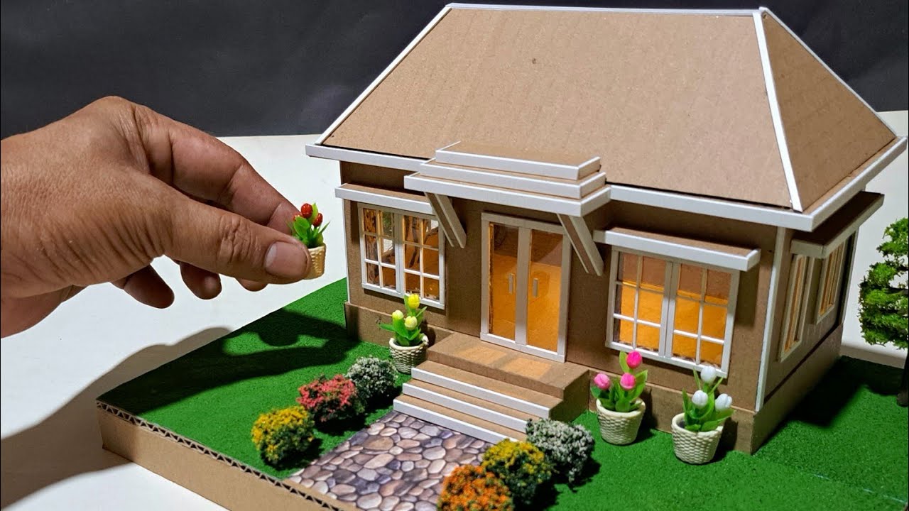 CARA MEMBUAT RUMAH DARI KARDUS #115 || RUMAH MINIATUR