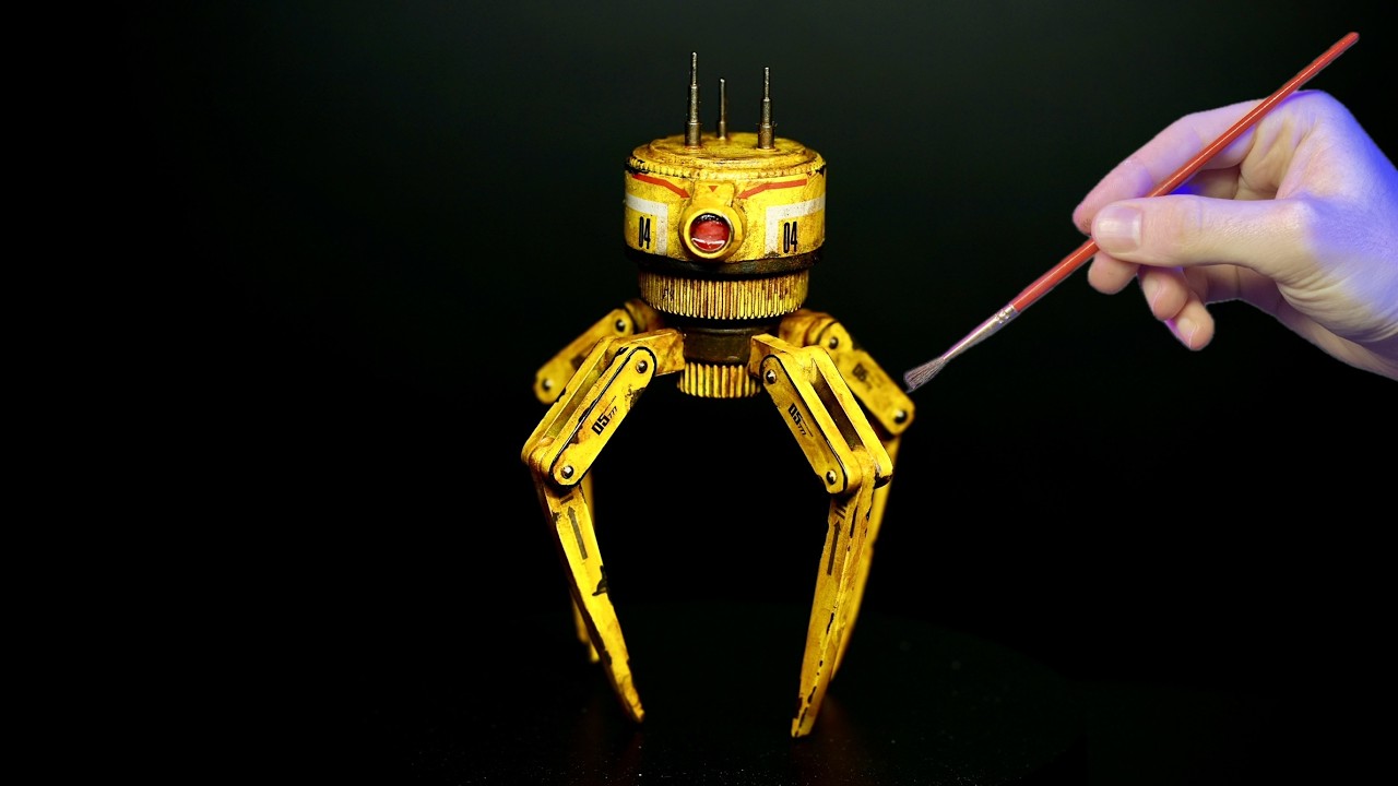 Создание строительного робота из крышек от бутылок [Ещё один мусорный робот]