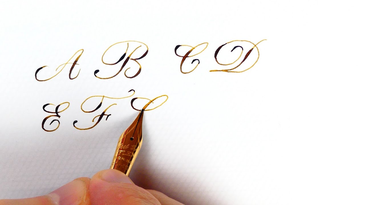 How to write Copperplate alphabet Capital letters with a fountain pen - Handwriting practice