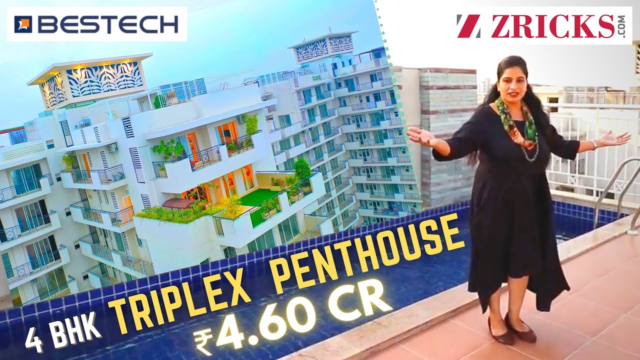 ₹5 Cr ♥️ 4 BHK Triplex PENTHOUSE (7054 sq ft) 🏊  Private Pool ⛰️ Aravalli Hills 😱 Bestech Sky Suites