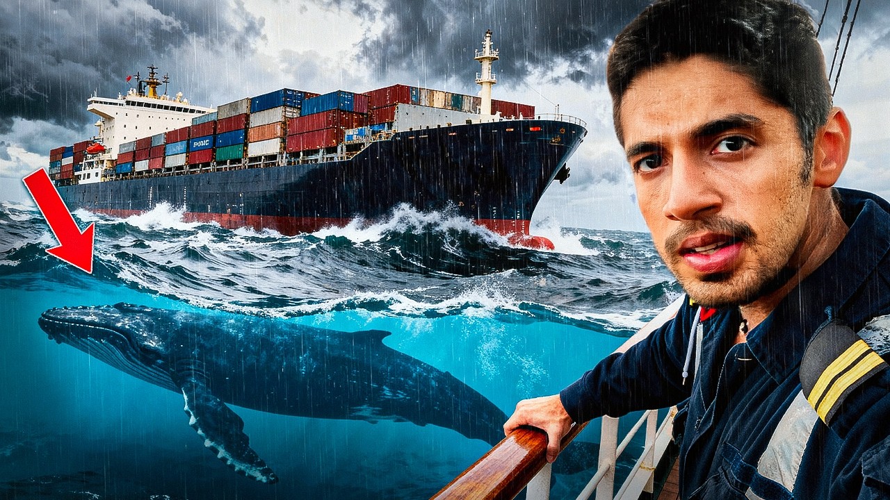 Terrifying Whale Encounter During Thunderstorm at Sea!