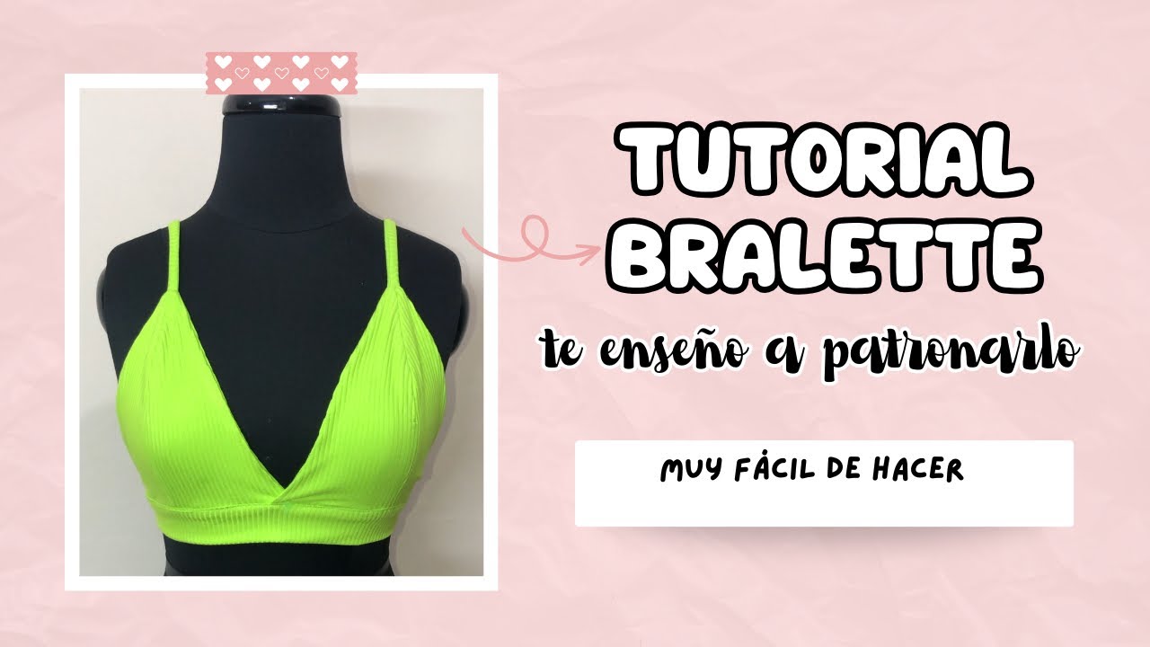 ✂️✨ CROP TOP BRALETTE✨ te ense&ntilde;o a patronarlo y confeccionarlo 😍muy facil #diy #tutorial #bralettes