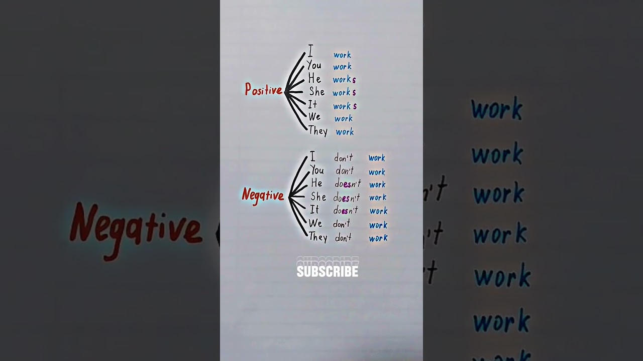 Positive and negative form of verb #english #grammar #shorts