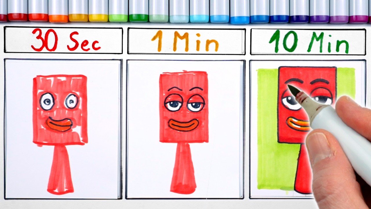 Drawing RECTANGLE, but ONLY 30 Seconds vs 1 Minute vs 10 Minutes My (Sprunki OC)