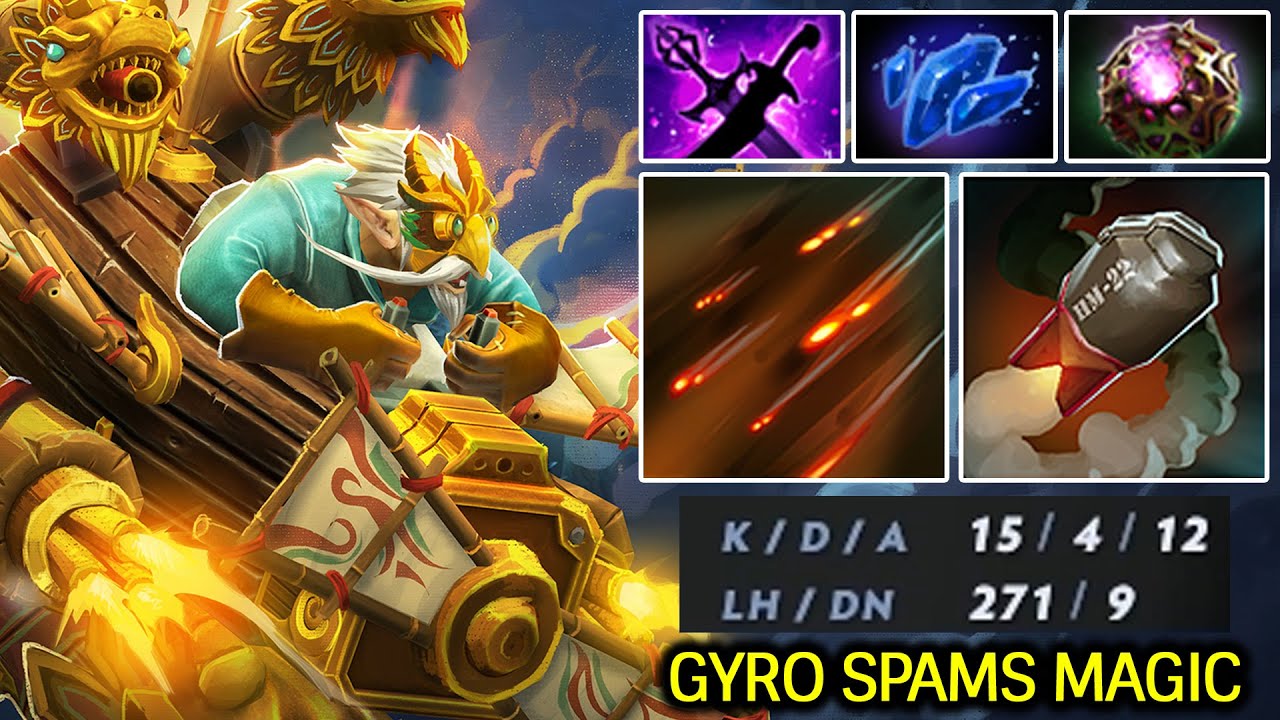 Gyrocopter's Full Mage Build &ndash; NONSTOP SKILL SPAM Dota 2