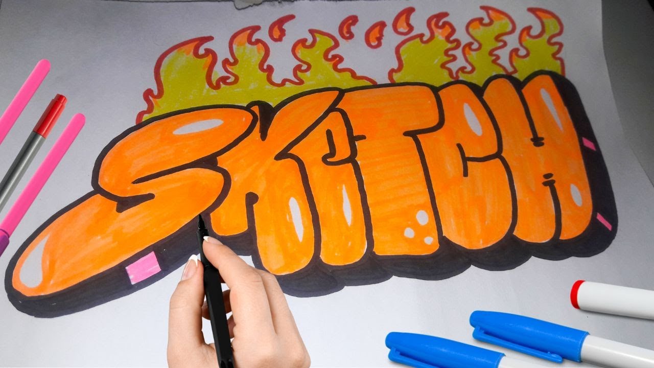 how to draw thrkw up style graffiti