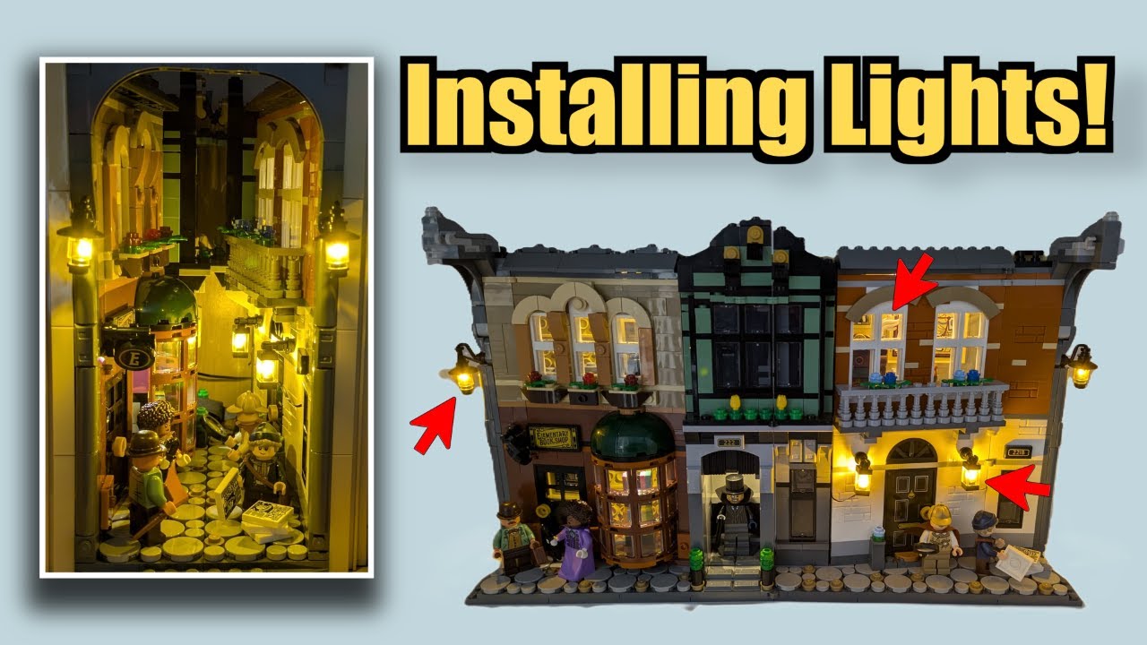Adding lights to the LEGO Sherlock Holmes Book Nook set