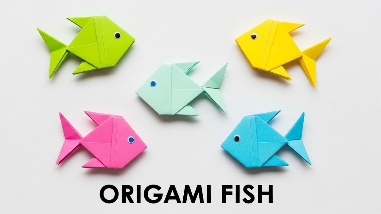 Easy Origami Fish with Sticky Notes – How to Make a Cute Paper Fish 🐠📒