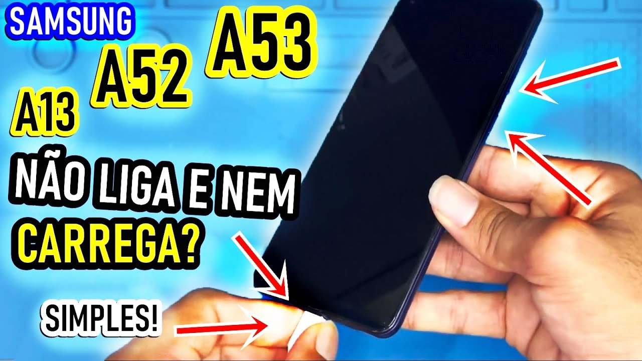 A13, A52, A53,  desligou do nada e não liga mais ? TENTE ISSO PRIMEIRO!