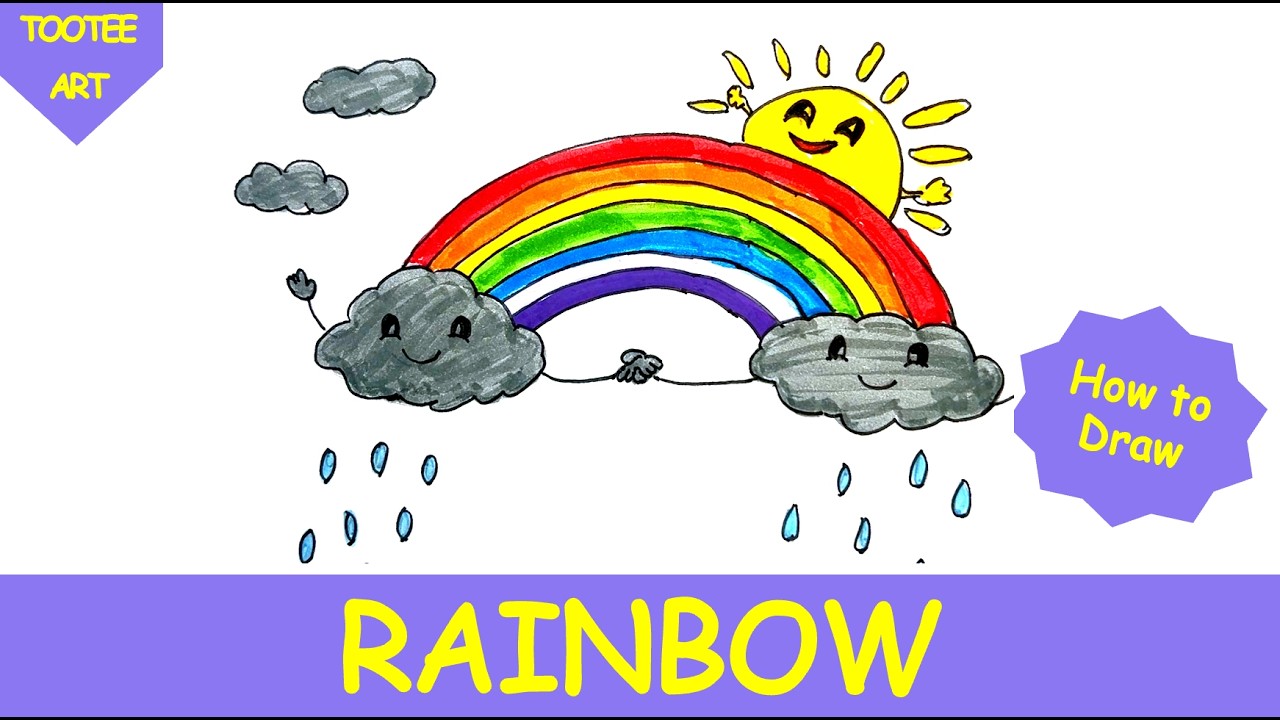 **RAINBOW*- Easy drawing with Ms. Ruhi | Kids learning drawings