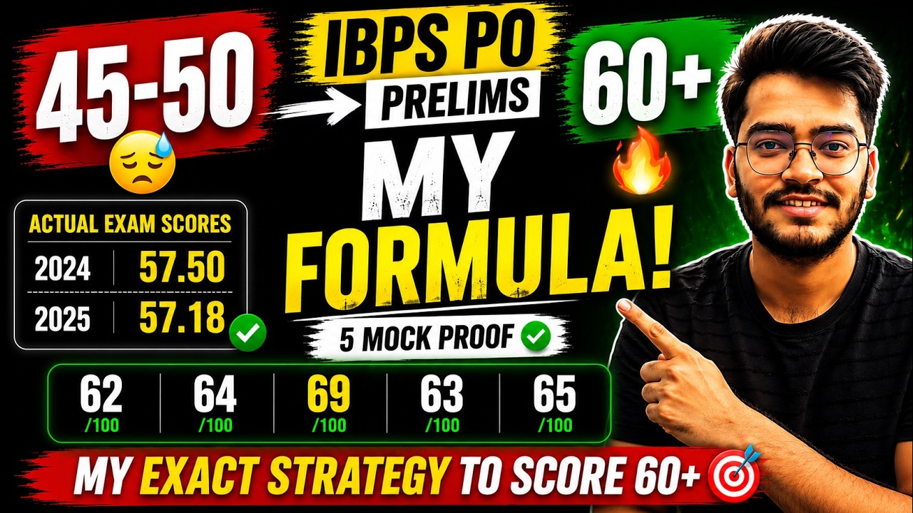 Stuck at 45-50? My Formula to Score 60+ in IBPS PO Prelims 🔥#ibps #ibpspo