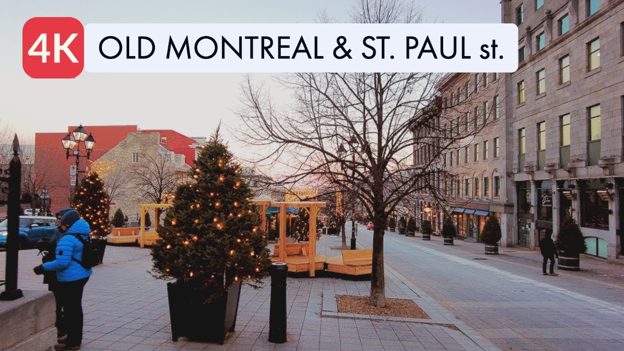 [4K] BEAUTIFUL WALK OLD MONTREAL DAYTIME ON HOLIDAYS - CANADA - MONTREAL WALKS