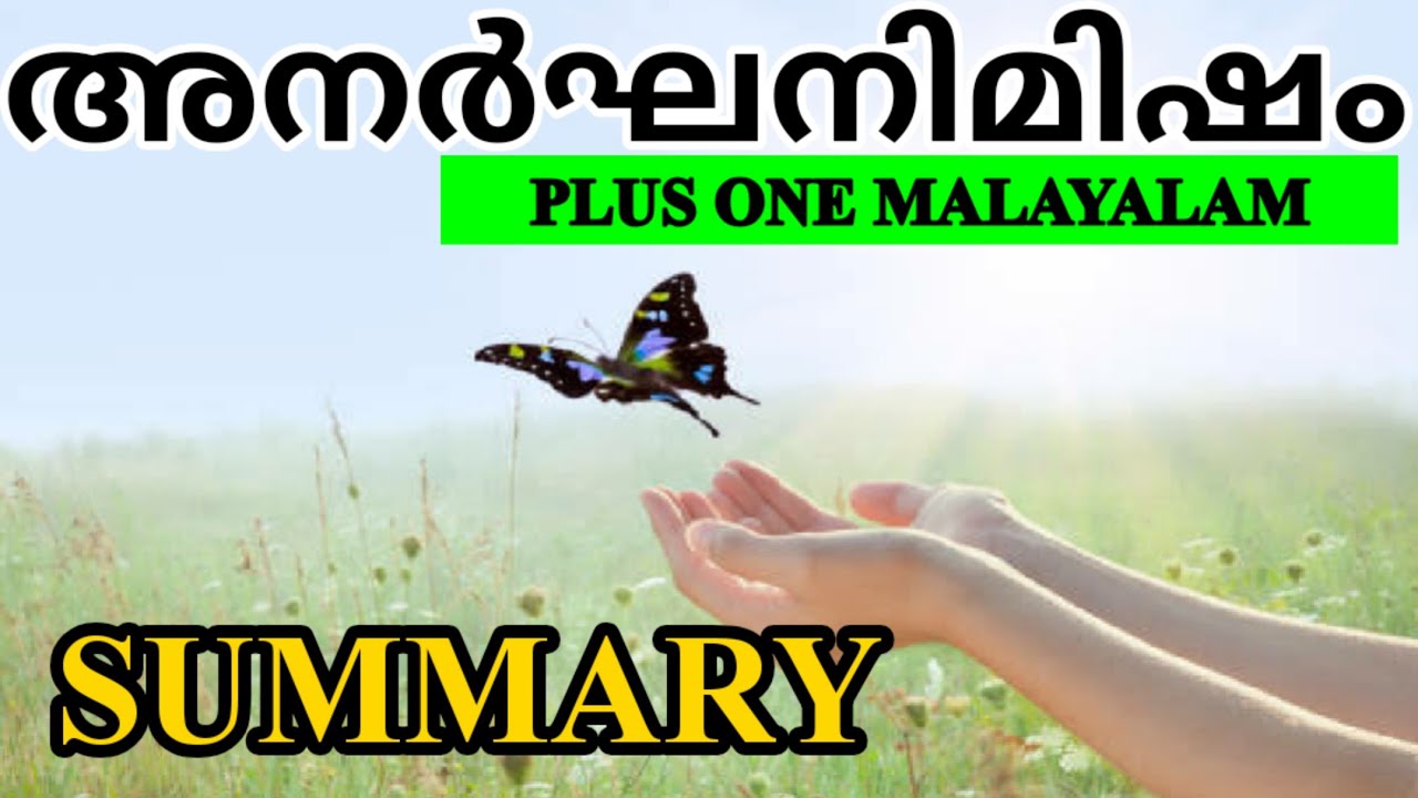 അനർഘ നിമിഷം  PLUS ONE MALAYALAM  ANARKHA NIMISHAM SUMMARY / PLUS LEARN