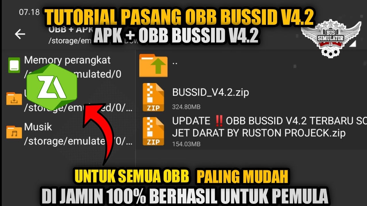TUTORIAL CARA PASANG OBB BUSSID V4.2 | APK + OBB BUSSID V4.2 | UNTUK SEMUA OBB 100% WORK BERHASIL