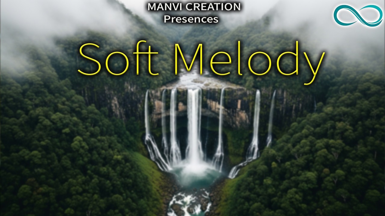 Relaxing Waterfall Sounds With Ambient Music Mix | Meditation, Sleep, Focus, Moonlight Melodies