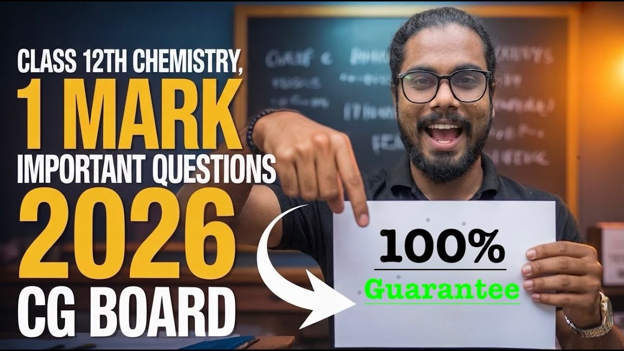 Class-12th Chemistry 1 Marks Important question CG-BOARD -2026 100%✅|हिन्दी माध्यम 📍