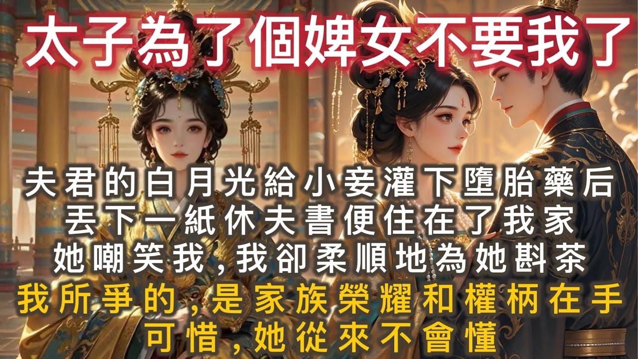 完結言情爽文：夫君的白月光給家中小妾灌下墮胎藥后，丟下一紙休夫書，便住在了我家裡。 她輕蔑地嘲笑我，而我柔順地為她斟茶。 我所爭的，是家族榮耀，是權柄在手，是我一雙兒女的前程。 可惜，她從來不會懂。
