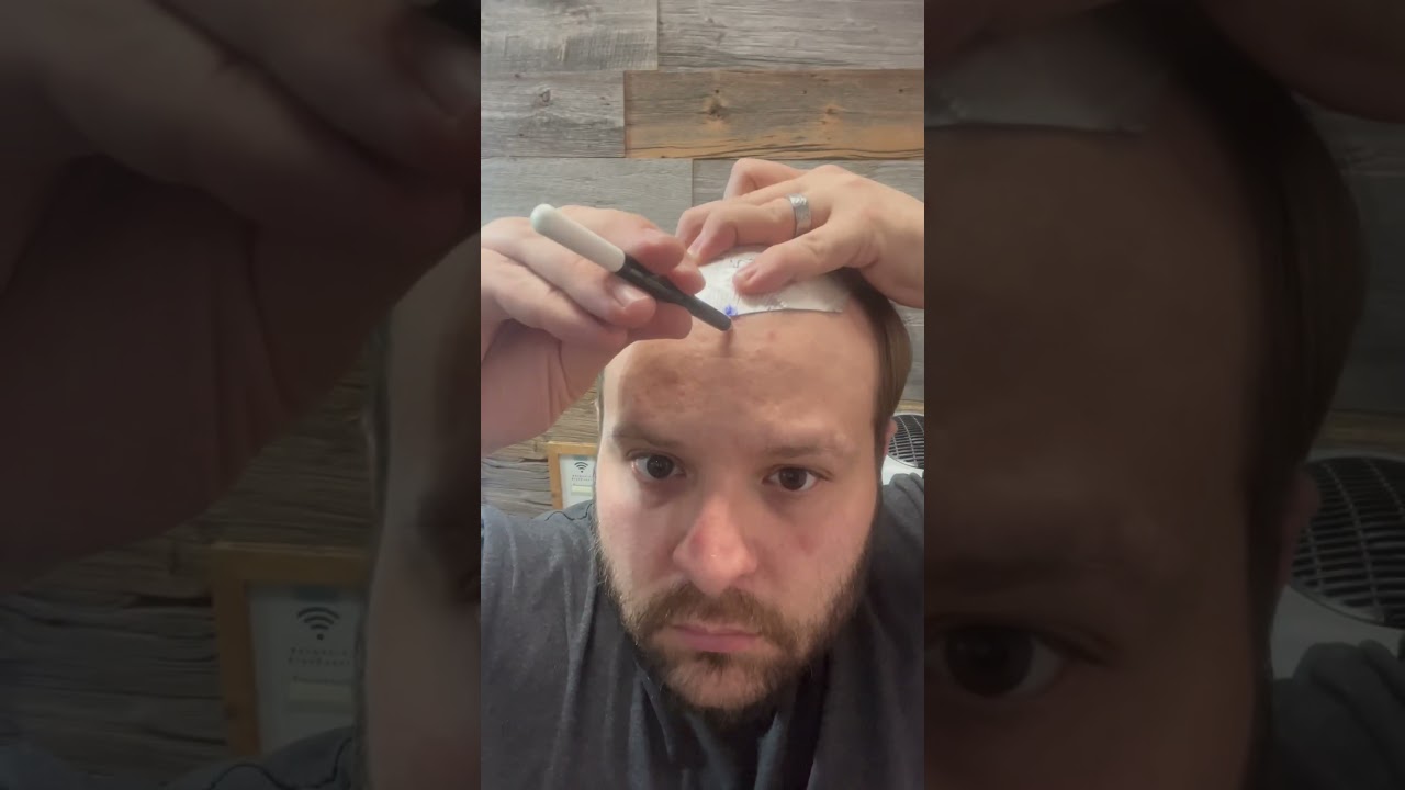 Lace hair system self install! #hairsystem #hairstyletutorial #barber #hairsystems
