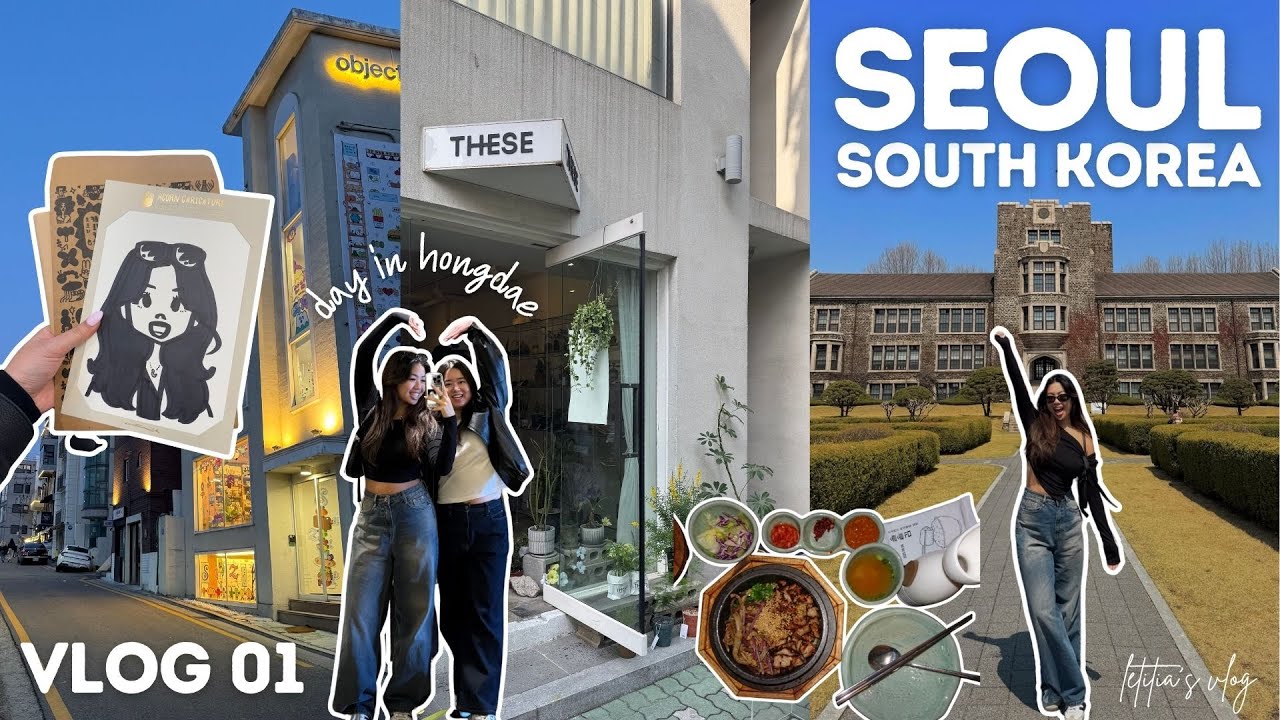 seoul, south korea vlog 1🇰🇷 (travel day to ICN, exploring hongdae, colour analysis) | letitia’s 2025