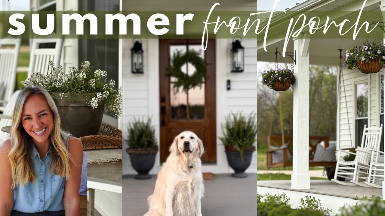 summer front porch makeover | classic farmhouse porch decor