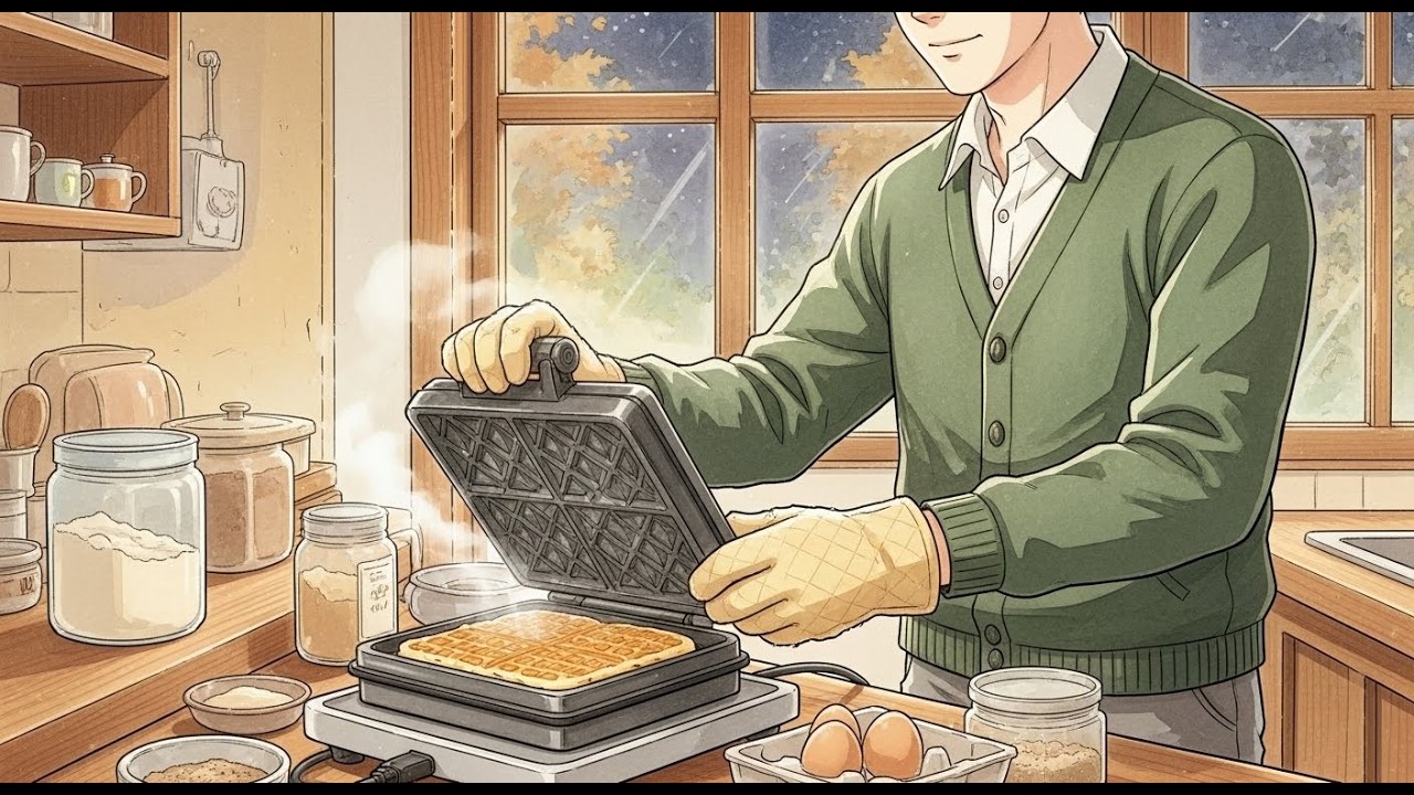 Cozy Dutch Kitchen ASMR Making Warm Stroopwafels 🧇 | Ghibli Animation