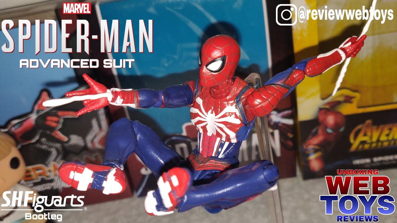 Unboxing e Review Spider-Man (Homem-Aranha) Advanced Suit PS4 SH Figuarts Bootleg
