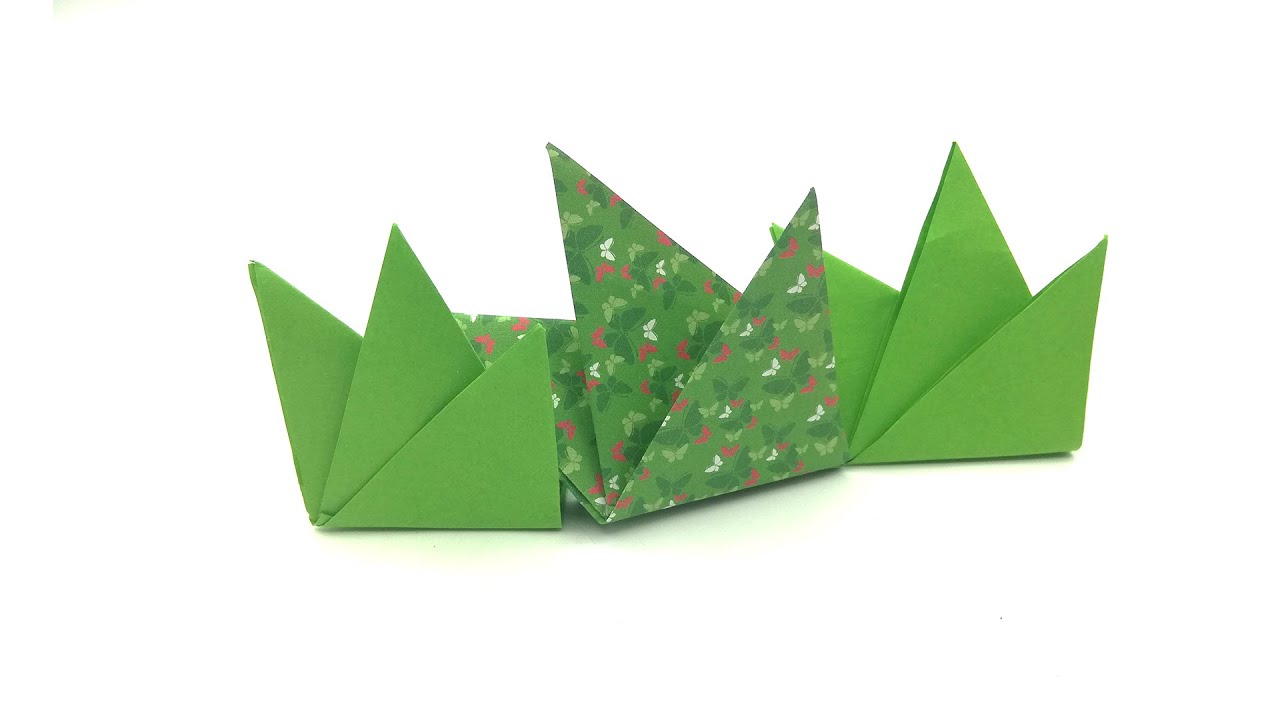 Herbe et feuille en origami