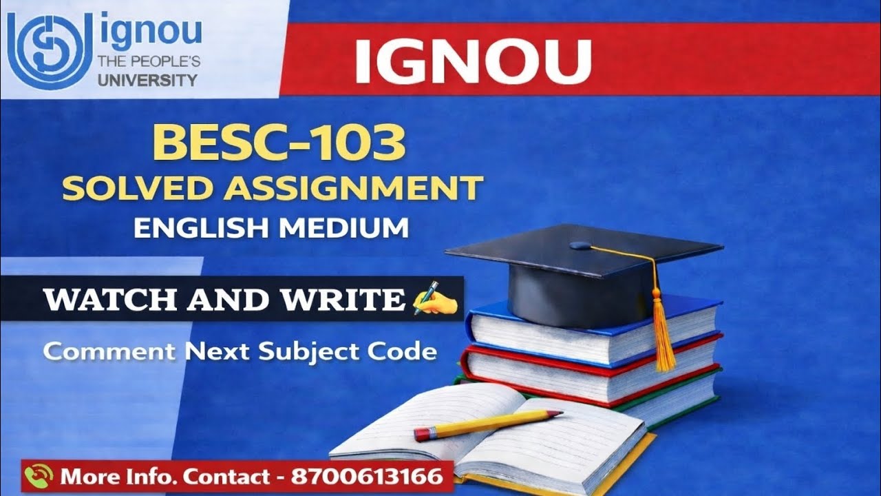 Besc-103 Solved Assignment 2025-26|| New solved assignment Besc-103 #besc-103 #solvedassignment25-26