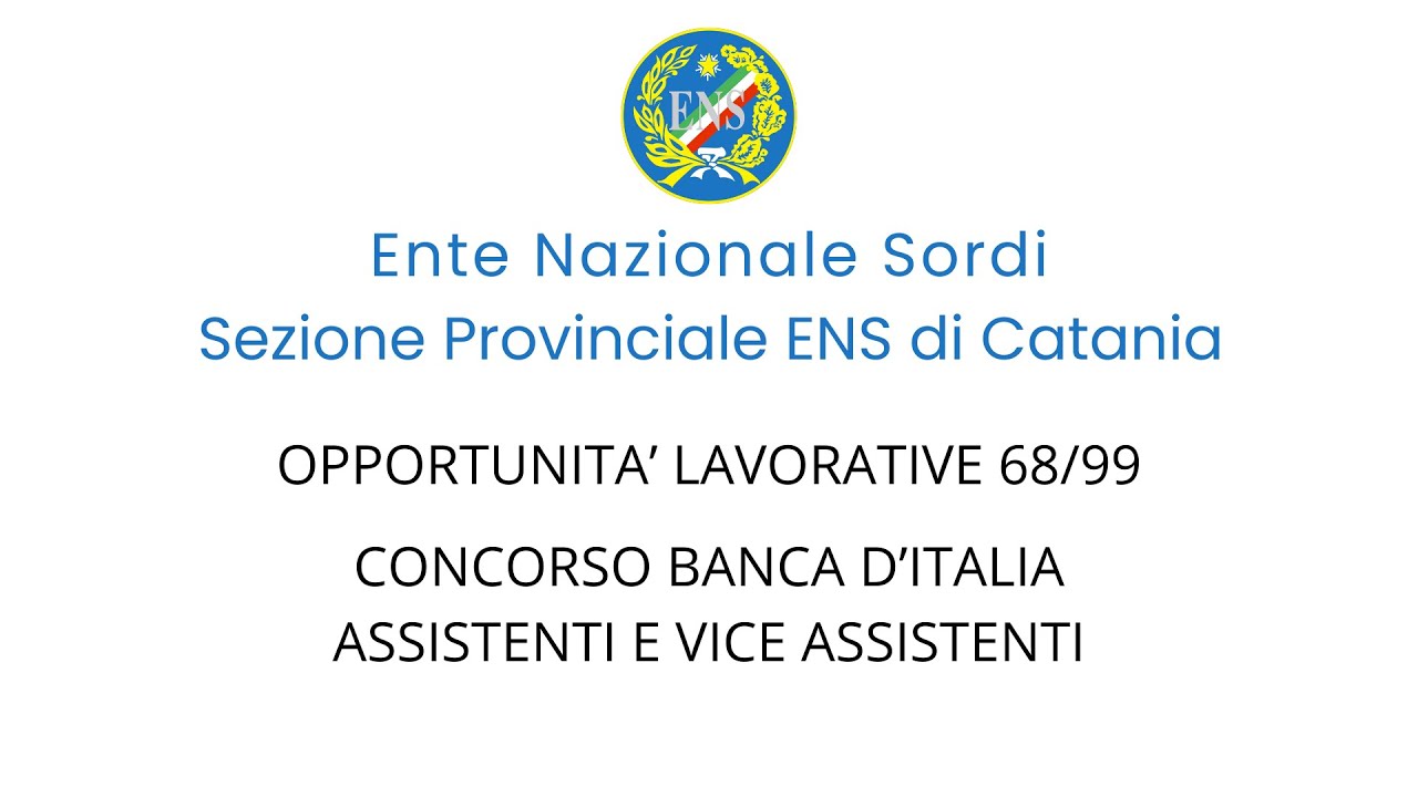 02/26 COMUNICAZIONE  BANCA D'ITALIA OPPORTUNITA' LAVORATIVE 68/99 - MESE GENNAIO 2026