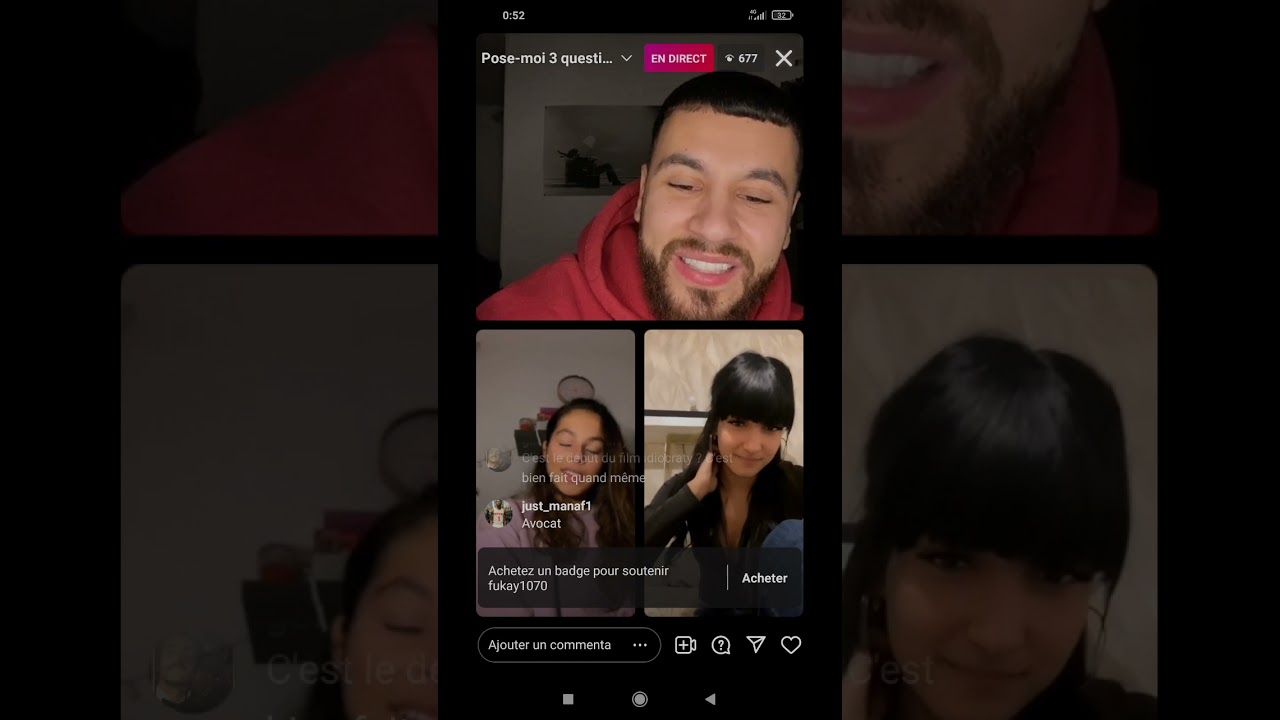 Live Instagram de Fukay avec Boris Becker ( deux meufs essaient de pécho Fukay )