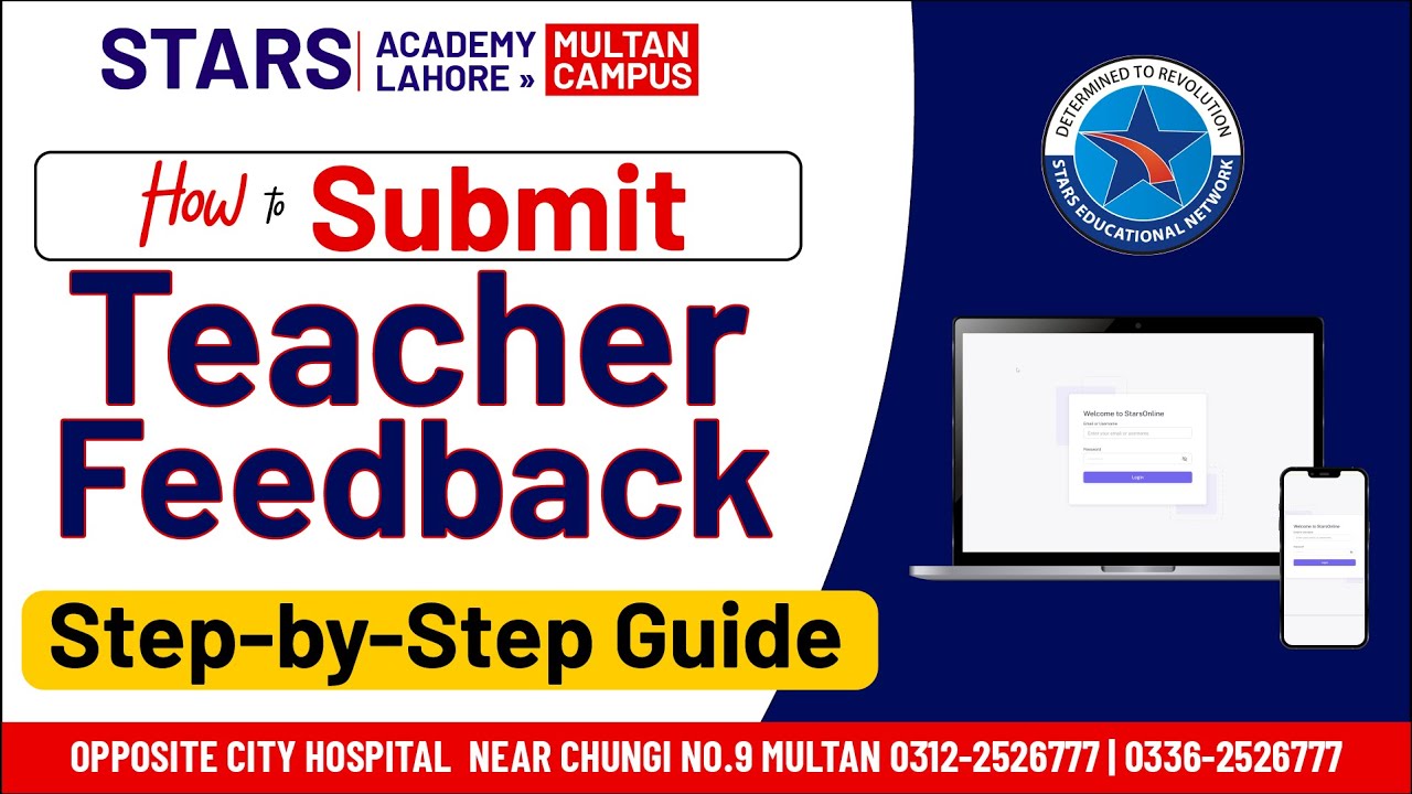 How to Submit Teacher Feedback | Stars Academy Lahore – Multan Campus | Step-by-Step Guide