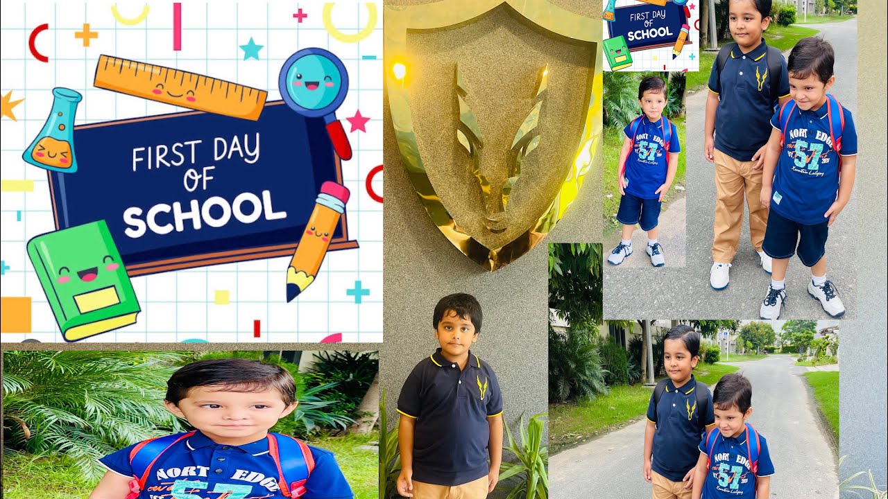 First day of school 😎#@ Adeela&Azeem 