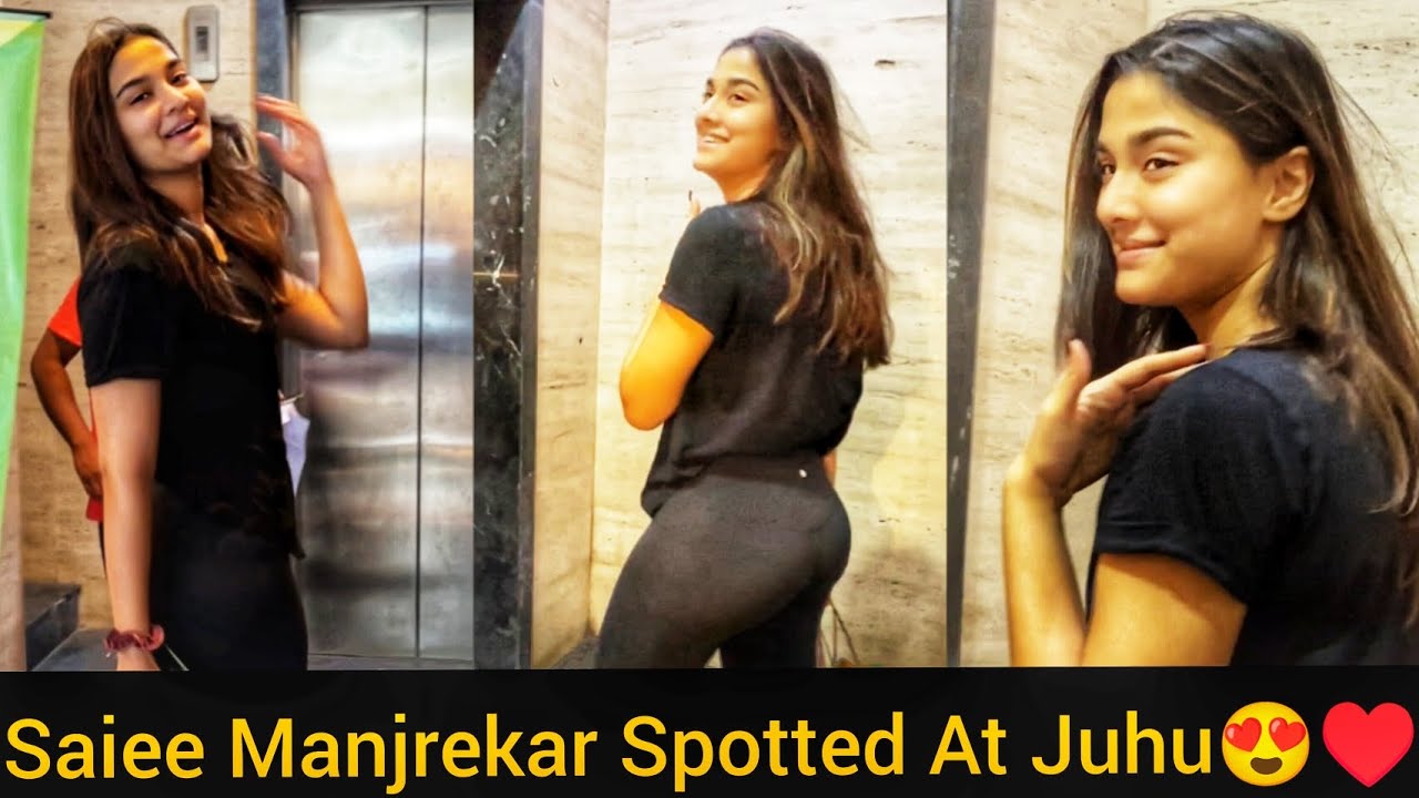 Saiee Manjrekar Looking Very Hot & Fit In This Tight Black Gym Outfit Spotted At Juhu, 😍♥️