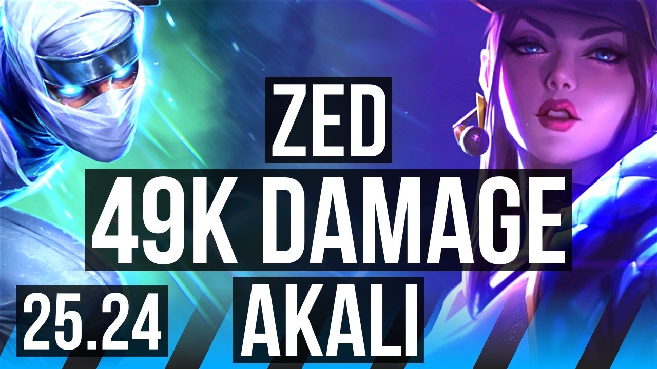 ZED vs AKALI (MID) | 49K damage | KR Master | 25.24