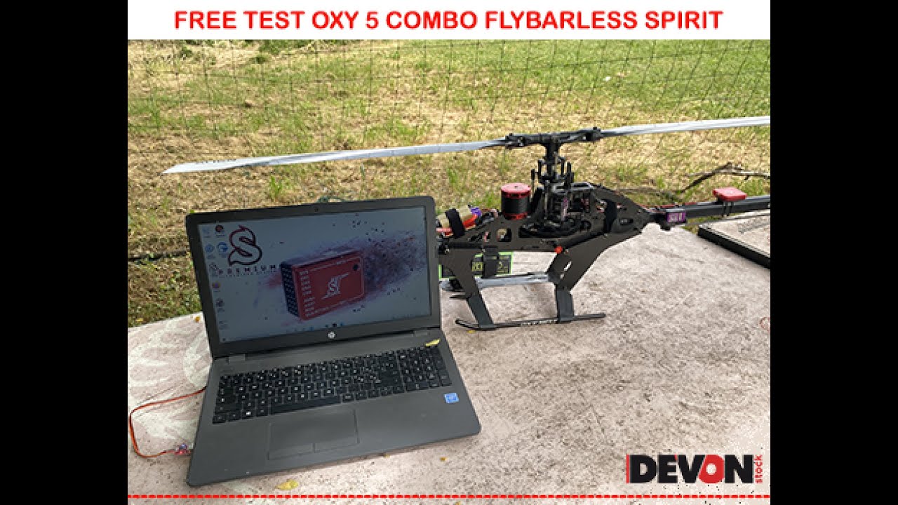 prova di volo elicottero elettrico rc Oxy5 con flybarless Spirit ed modulo Geolink