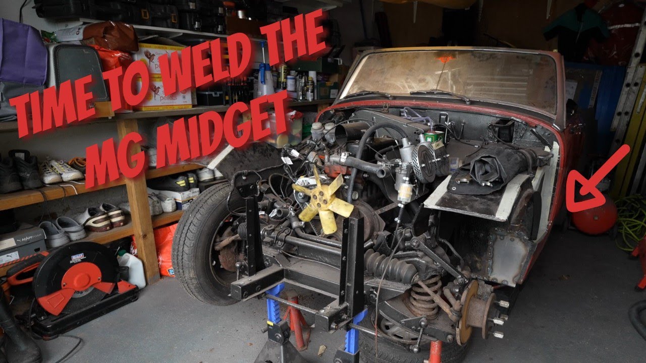 THE MG MIDGET GETS A NEW FLOOR PAN AND A PILLAR