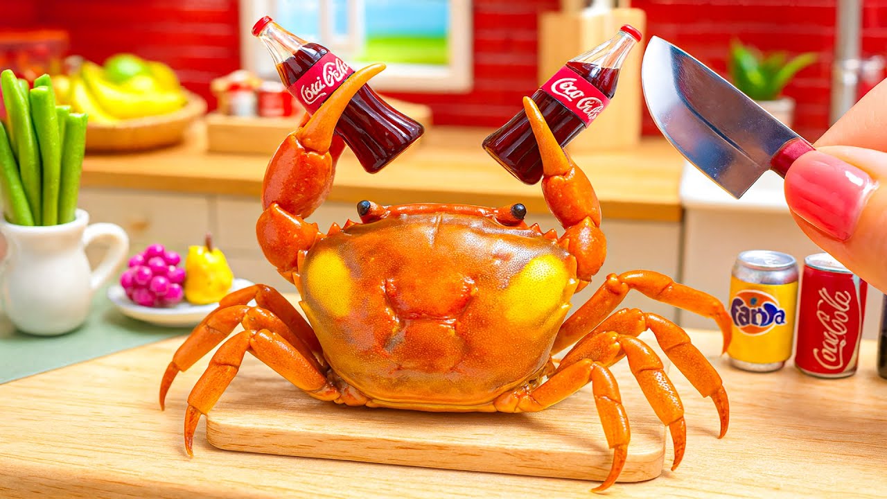 Ловля крабов на природе и приготовление 🦀 Приготовьте миниатюрное карри из крабов на мини-кухне. ...
