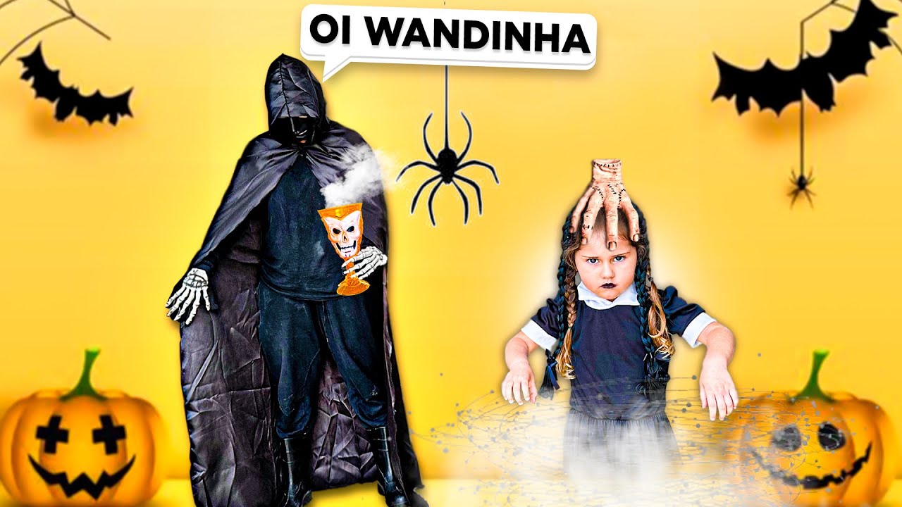UMA MULHER ASSUSTADORA DEU UM LÍQUIDO PRA LAYRA E ELA VIROU A WANDINHA NO HALLOWEEN