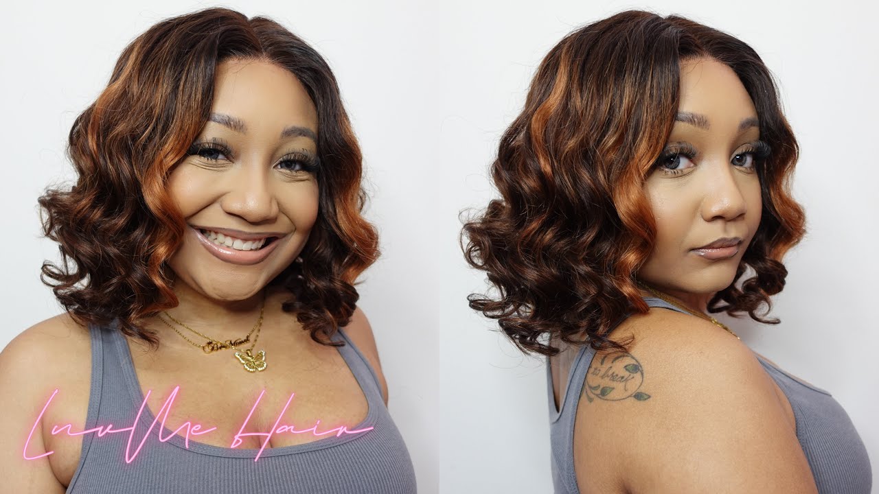 Elegant Brown Ombre Loose Wave Minimalist HD Lace Glueless Short Wig | Luvme Hair Review