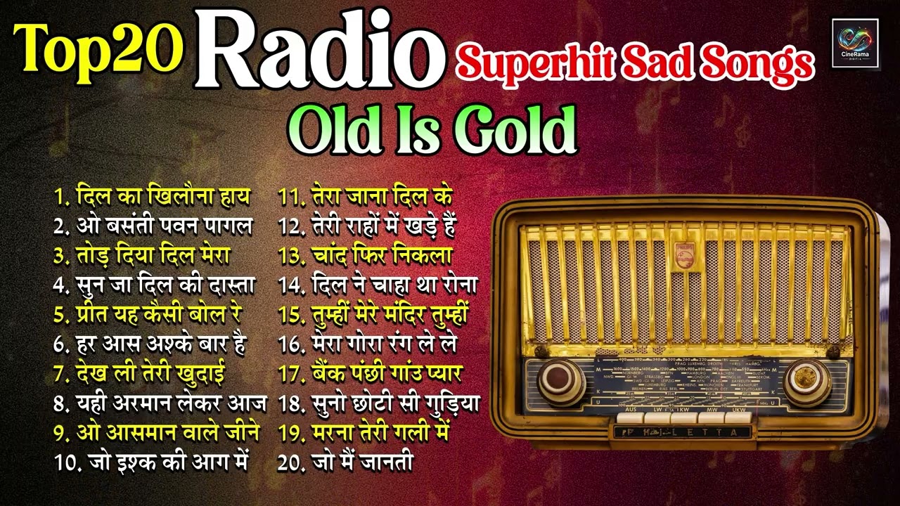 Top20 Hit Radio Songs | दिल का खिलौना हाय टूट गया | तोड़ दिया दिल मेरा | Evergreen Hindi Sad Songs