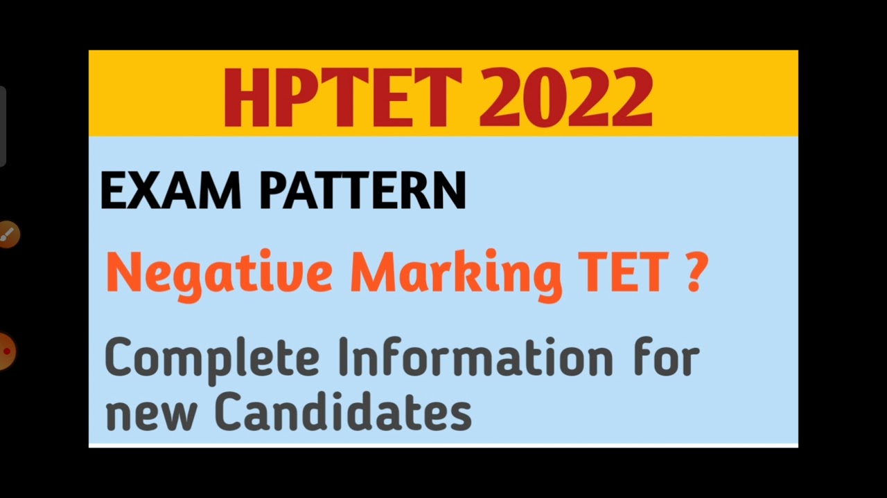 HPTET exam 2022 Info hptet syllabus pattern negatively marking hptet official notification 2022